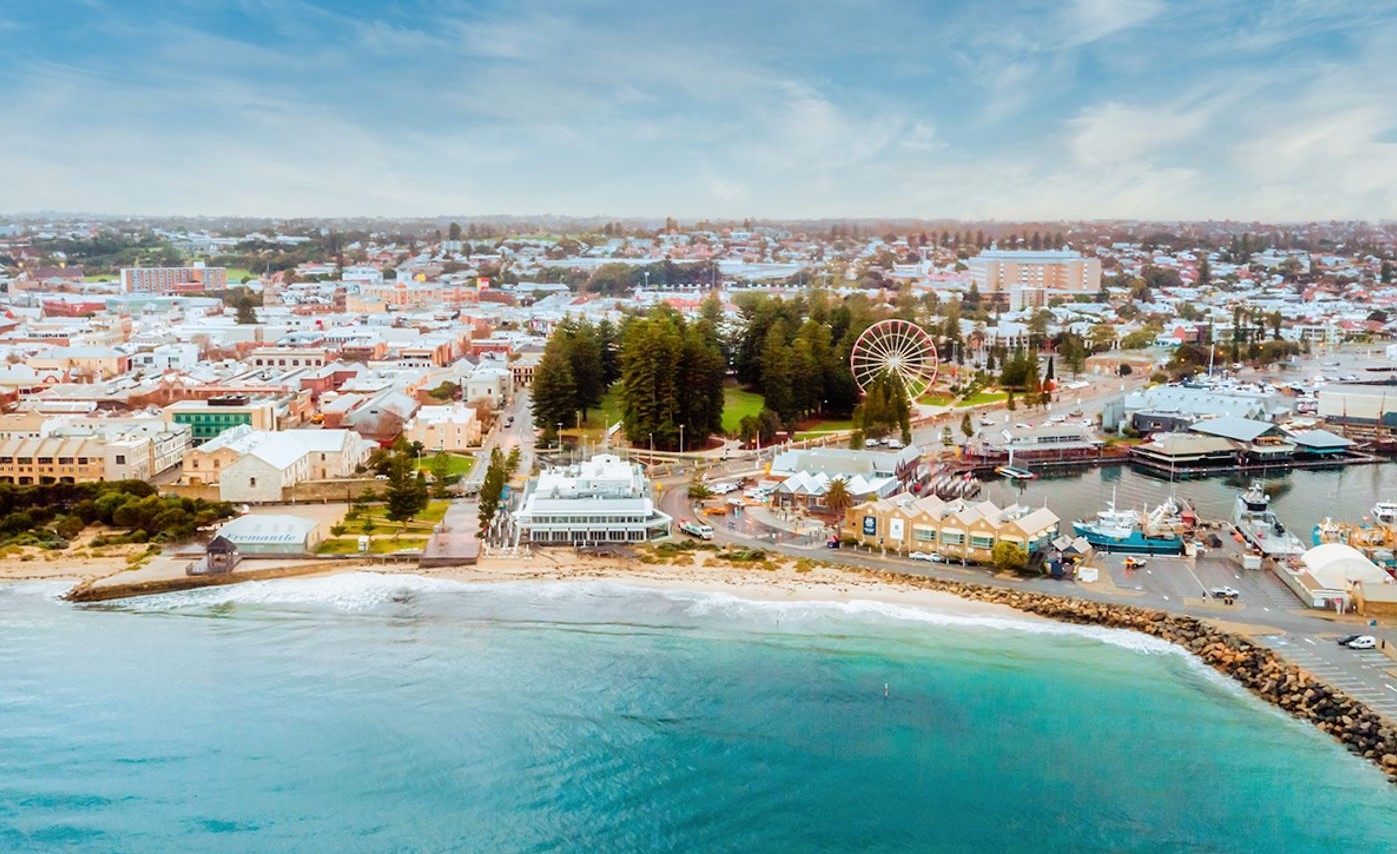 Aerial view of Bathers Bay and West End of Fremantle